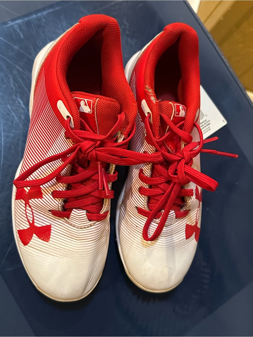 Under Armour Kids Red and White Trainer Sneakers